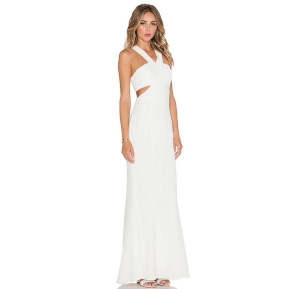 Revolve JARLO Daciana Maxi Dress Evening Gown White Cutout Gown Size S New NWT - Picture 3 of 13